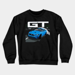 GT Mustang Grabber Blue Drift Burn Out Crewneck Sweatshirt